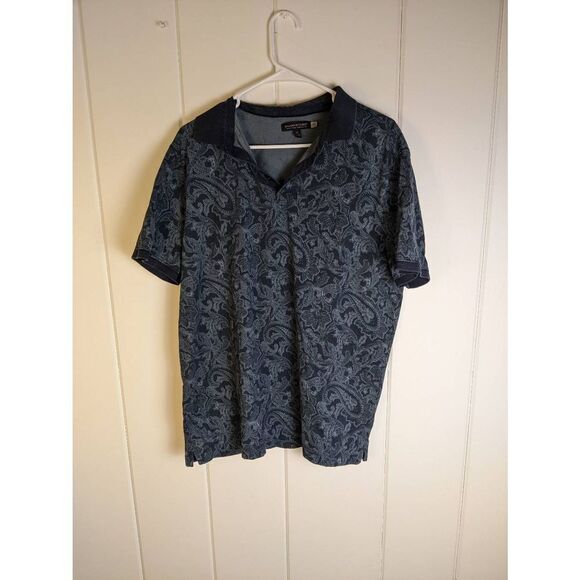 Banana Republic Men's Blue Collared 3 Button Paisley Shirt Size XL - Picture 1 of 5